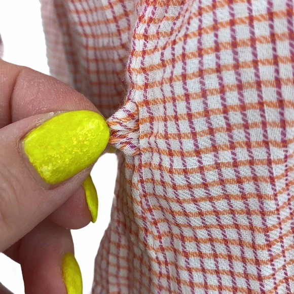 C&C California Raspberry Gingham Print Button Down Shirt - Picture 4 of 14